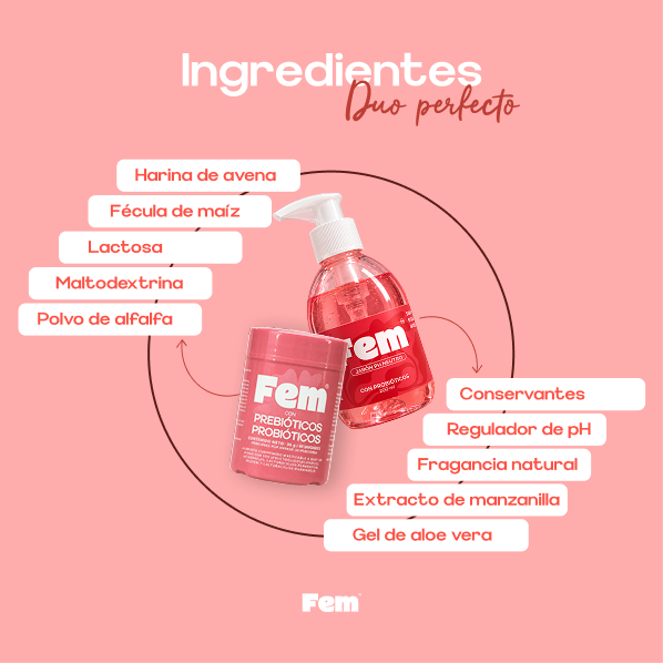 Combo alimento con probióticos + Jabón íntimo — ingredientes