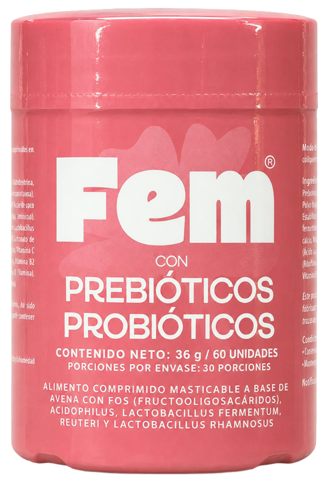 Fem con prebióticos y probióticos, frasco de 60 unidades